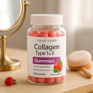 Doğal çilek lezzet ile sıcak satış kollajen tipi <span class=keywords><strong>1</strong></span> & 3 Gummies 70 sayısı özel Logo takviyesi - Product Image 6