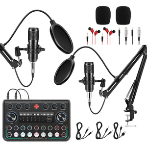 Kit de microphone à condensateur professionnel sans fil Type-C/XLR, portable, léger, éclairage RGB, réduction du bruit - Product Image 1