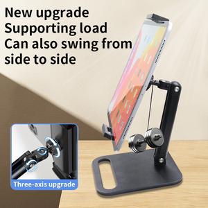 Support portable pour téléphone et <span class=keywords><strong>tablette</strong></span> en alliage d'aluminium de 17,3 pouces, base rotative à 360°, 2 clips réglables, support de <span class=keywords><strong>tablette</strong></span> réglable de 130 à 270 mm - Product Image 3