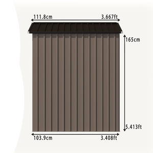 Caseta de Jardín de Acero 8x6 pies con Doble Puerta, Ventilación con Cerradura, Resistente a la Intemperie, Unidad de Almacenamiento, Caseta para Herramientas de Exterior - Product Image 3