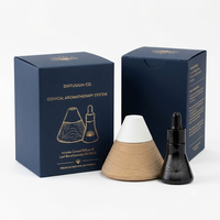 Diffuseur d'huiles essentielles en bois et pierre de diatomite volcanique, diffuseur d'aromathérapie naturel en bois pour la maison
