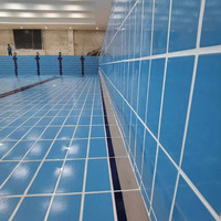 Carrelage de piscine professionnel en céramique émaillée bleu ciel et cobalt 240x115mm pour la sécurité des bords de piscine
