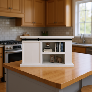 Kit de porte coulissante en acier au carbone miniature de 48 pouces, noir, pour armoires de cuisine - Product Image 2