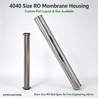 Boîtier de membrane RO en acier inoxydable SUS304 4040, réservoir sous pression avec bouchon d'extrémité en plastique, garantie 1 an, 250L/H pour système de filtration d'eau