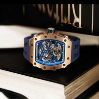 Pour TSAR BOMBA saphir montre-bracelet mécanique pour hommes automatique lumineux 50M résistant à l'eau or Rose cadran analogique affichage Miyota