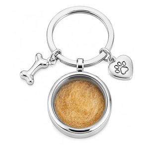 Roestvrijstalen urn-sleutelhanger voor huisdieren, rond medaillon, geschikt voor honden- en kattenas, haar, botten en pootjes. - Product Image 6