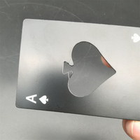 Promotion acier inoxydable métal plat vierge jouant au poker Ace carte de crédit d'affaires ouvre-bouteille Logo personnalisé tire-bouchons