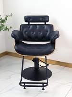 Chaise de barbier pivotante hydraulique en cuir durable, design moderne, cadre noir, prix de gros d'usine, rotation à 360 degrés