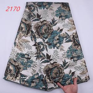 2170 무료 배송 인도 레이스 자수 직물 아프리카 벨벳 레이스 직물 브로케이드 레이스 직물 웨딩 원피스 - Product Image 5