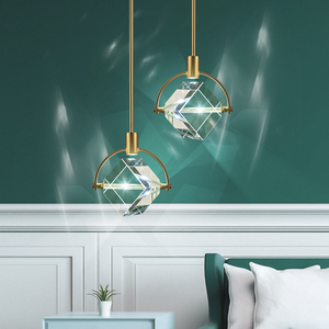 Dormitorio mesita de noche mini candelabro luz comedor lámpara colgante de cristal de una sola cabeza - Product Image 4