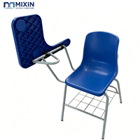 Chaises d'école OEM ODM avec tableau d'écriture, chaises de formation pour étudiants, chaises en plastique portables avec paniers, mobilier de classe