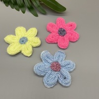 Patch tricoté décoratif pour filles, style frais et petit, en laine de polyester brodée à la main, appliqué en trois dimensions