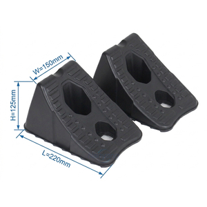 Custom Vehicle Plastic Wheel Chock for Truck RV Parking Solid Anti Slip Truck Wheel <b>Wedge</b> 2 Pack <b>Set</b> Factory - Product Image 2