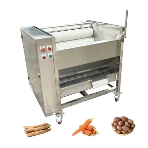 Automatic Potato Cassava Vegetable Brush Washing And Peeling Machine