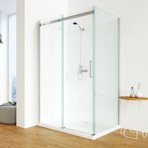 Manufacturer New Design Aluminum Frameless Corner Shower Cubicle UK For Bathroom Shower Room