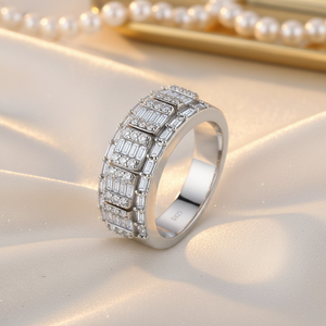 Bague de luxe légère en moissanite style Old Money, en argent 925, ne ternit pas, pour homme, de niche, haut de gamme, vente en gros - Product Image 2