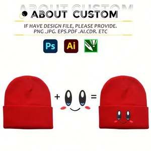 หมวกบีนนี่ไหมพรมอะคริลิคสีพื้นปักโลโก้ตามสั่งสำหรับขายส่งแฟชั่น  หมวกไหมพรมอุ่นๆสำหรับฤดูหนาวพร้อมโลโก้แบบกำหนดเอง - Product Image 3