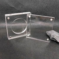 Boîte de présentation personnalisée en acrylique magnétique pour pièces commémoratives, support transparent en plexiglas pour pièces de collection, vitrine de table