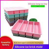 Moule à glace en silicone réutilisable et écologique, best-seller, de qualité alimentaire, pour snacks, sushis, whisky, forme quatre barres, facile à utiliser