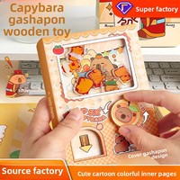 Carnet Gashapon Capybara Mignon Dessin Animé 64K Papeterie Amusante Journal de Poche avec Pages Intérieures Blanches et Bloc-Notes Adhésif