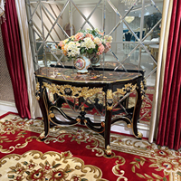 Console en bois massif de style palais français, table de séparation de style européen pour hall d'entrée, console en placage de bois pour villa, meubles de villa
