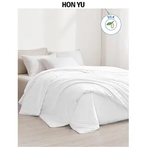 Organic Collection - Ultra Soft Silk Comforter With Cotton Shell Light-weight Silk Duvet Top Grade Mulberry Silk Quilt For Home