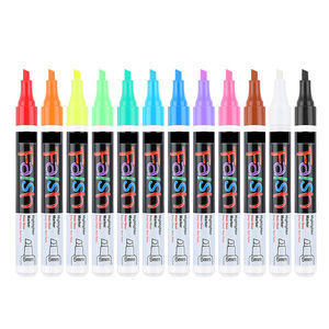 Marqueurs à craie liquide colorés sans poussière, marqueurs effaçables à sec multicolores personnalisés pour tableau noir, tableaux blancs, fenêtres en verre - Product Image 2