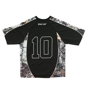 Maglia da Calcio Personalizzata HEALY con Bordature, Abbigliamento Streetwear da Uomo, Maglietta con Blocchi di Colore e Patchwork, Camouflage <span class=keywords><strong>Real</strong></span> Tree Nero - Product Image 2