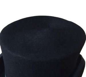 Wholesale Stiff Black Wool Felt Top <b>Hats</b> in Black Height 17cm - Product Image 4