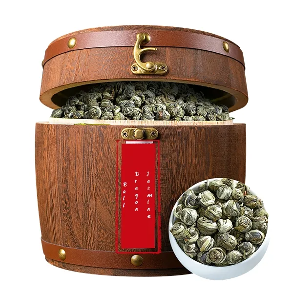 500 g barril Nivel 2 Jasmine Dragon perlas Salud Adelgazante Bola perfumada Té verde con sabor