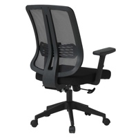 Chaise de bureau ergonomique en maille pivotante avec accoudoirs réglables et base en plastique à cinq branches