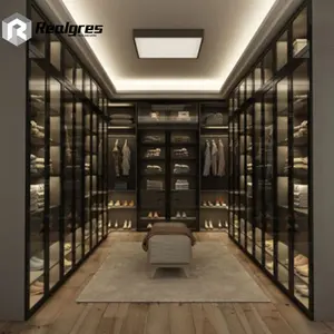Realgres批发定制设计开放式木制衣柜储物卧室家具