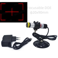 DOE Viseur Étanche D20X90mm Focalisable 660nm 5V DC 10mW ~ 200mW Module Laser Rouge pour le Positionnement (avec Support et Adaptateur)