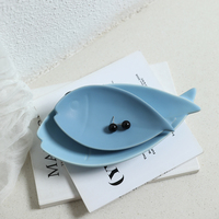 Nordique créatif petit poisson forme plateau en céramique maison ornements décoratifs salle de bain bureau stockage dîner bijoux