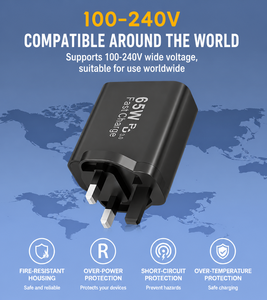 <span class=keywords><strong>Cargador</strong></span> USB C HYTO de 65W con 6 puertos USBC, <span class=keywords><strong>cargador</strong></span> de pared para <span class=keywords><strong>iPhone</strong></span> con carga rápida, enchufe de alimentación multipuerto tipo C PD+QC - Product Image 3