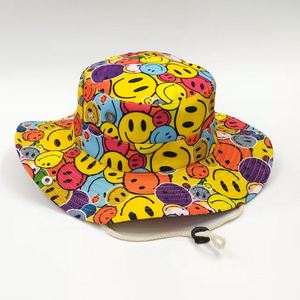 Sombrero de Sol de Ala Ancha con Protección UV, Sombrero de Pesca Resistente al Viento con Estampado Moderno de Cara Sonriente y Patrón de Pato, Sombrero de Pescador para Senderismo al Aire Libre - Product Image 5