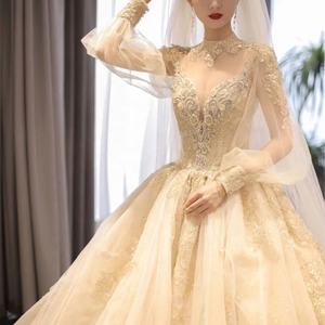 <span class=keywords><strong>Vestido</strong></span> de encaje con cuentas doradas de estilo marroquí, para mujer, Oroccan, para <span class=keywords><strong>boda</strong></span> - Product Image 1