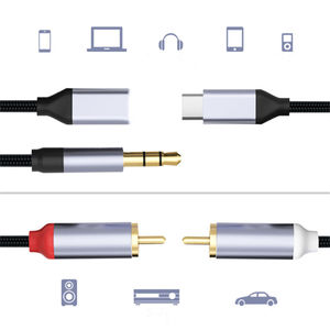 Cable de Audio Estéreo USB C Tipo-C a 2 RCA Macho, Cable Auxiliar 2RCA, Divisor en <span class=keywords><strong>Y</strong></span>, Convertidor para Altavoces <span class=keywords><strong>y</strong></span> Amplificadores ZF - Product Image 3