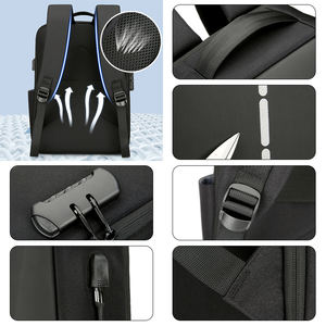 Sac à dos antivol pour ordinateur portable pour hommes adolescents garçons Port de charge USB Sac d'ordinateur universitaire de 15.6 pouces avec plusieurs compartiments - Product Image 4