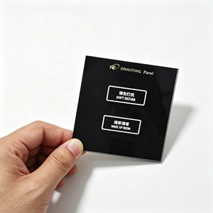 Panneau de porte d'hôtel personnalisé en usine, avec impression sérigraphiée, en verre PC PET adhésif, pour signalisation « Ne pas déranger », « Mise en état », « Nettoyer » - Product Image 5