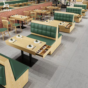 Ensemble <span class=keywords><strong>de</strong></span> table et <span class=keywords><strong>de</strong></span> chaises <span class=keywords><strong>de</strong></span> restaurant en bois durable moderne avec tiroirs <span class=keywords><strong>de</strong></span> rangement pour usage commercial ST017 - Product Image 1