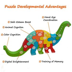 Rompecabezas Educativo de Madera 3D de Alta Calidad con Dibujos Animados para el Desarrollo Cognitivo e Inteligente de Niños de 5 a 7 Años - Product Image 3