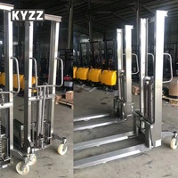 Empileur de palettes manuel électrique en acier inoxydable, 1 tonne, 1.6m, pompe hydraulique manuelle, chariot élévateur de palettes en acier inoxydable, prix