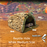 Résine Reptile Gecko Hide Cave Fish Tank Aquarium Cave Animal Hides Hideout Box pour Lézard Araignée Serpent et Gecko