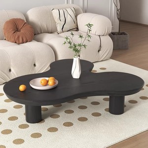 Mesa de Centro de Madera Maciza de Pino Antiguo, Estilo Nórdico Retro, Diseño Multifuncional Silent Wind, Muebles para Sala de Estar - Product Image 2