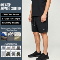 Shorts en maille texturée pour homme, noir, taille élastique, cordon de serrage intérieur, poche arrière, poche latérale, coupe ample, mi-cuisse, décontracté, style sweat