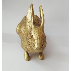 PARIJAT artesanía latón estatua de conejo de la suerte chino Fengshui figuritas coleccionables hechas a mano hogar Oficina Animal modelo mesa superior - Product Image 1