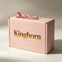 Boîte cadeau de luxe personnalisée avec poignée et ruban, en carton, pour l'emballage de vêtements et de textiles, destinée aux entreprises et à la vente au détail