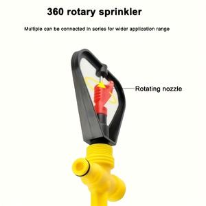 Aspersor de 360 grados con cabezal de engranaje, conexión roscada de plástico, tipo mariposa, para riego de césped, jardín y paisajismo - Product Image 5