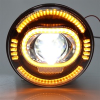TIYPEOR Phare de voiture universel rond de 7 pouces à LED, faisceau haut/bas, projecteur de phare H4